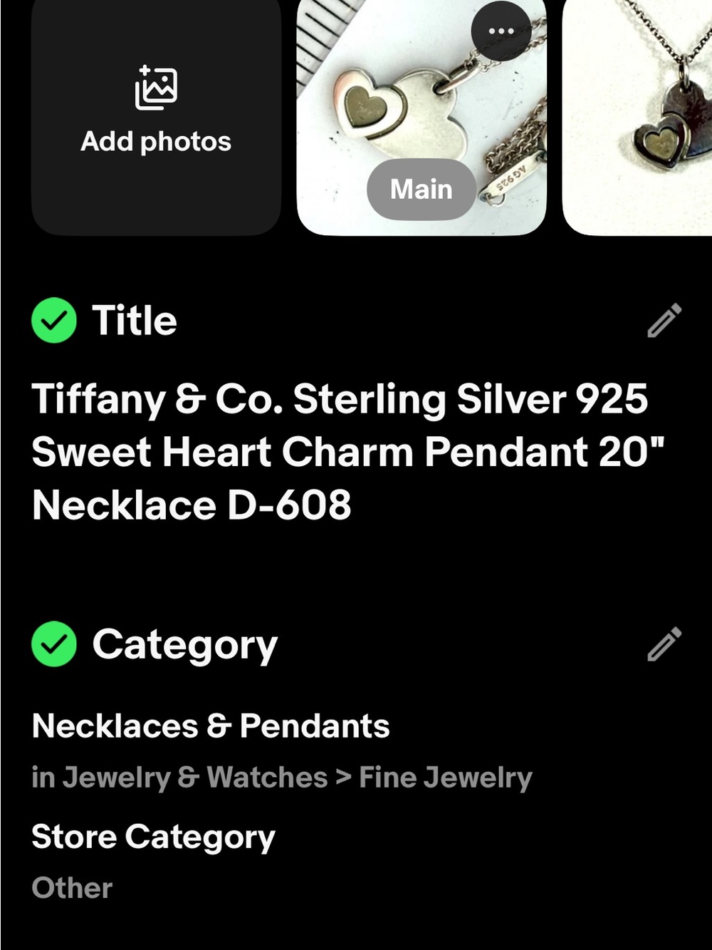 Tiffany & Co. Sterling Silver Double Heart Pendant Necklace - Silver